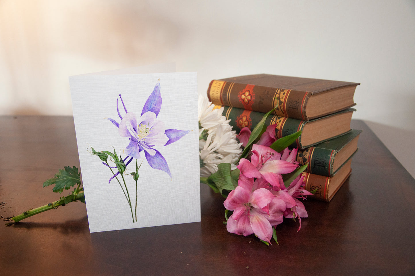 Columbine Print, and Greeting Card, Floral Collection