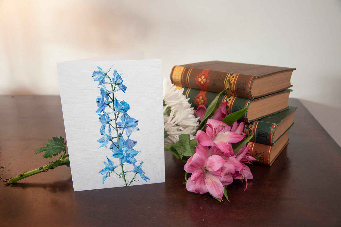 Delphinium, Print and Greeting Card,, floral collection