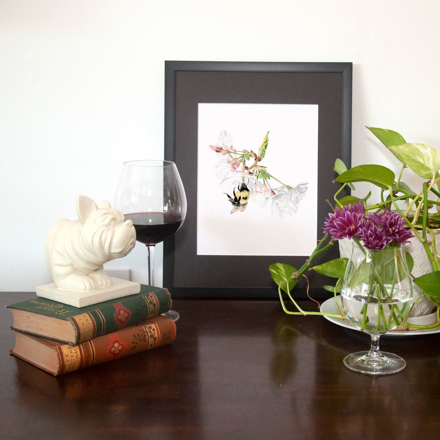Bee & Blossom Print and Greeting Card, floral & fauna collections