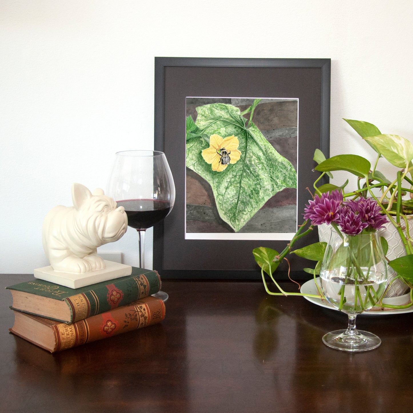 Pollinators Bee Pollinating Print, floral and fauna collections